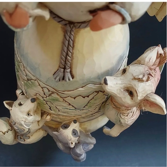 Jim Shore Christmas Angel Peace to All Woodland Animals Deer Fox Racoon Bunny - Picture 4 of 11